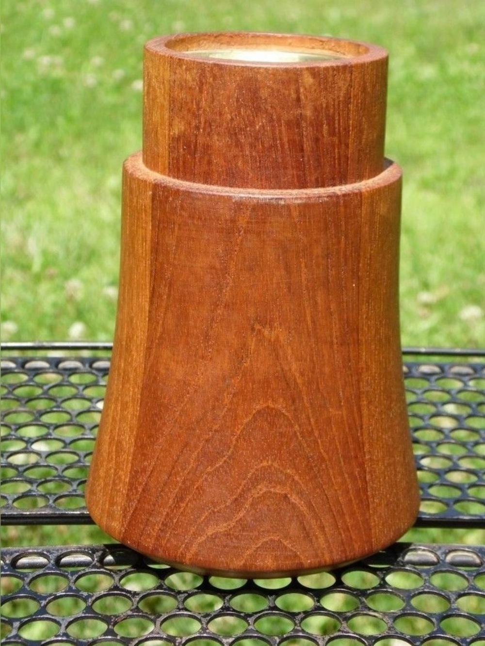 Vintage Dansk Mid Century Modern Teak and Brass Candleholder